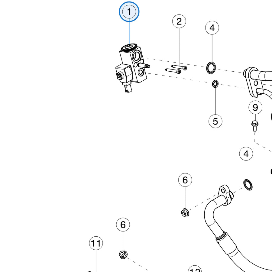 TXV for Tesla Model 3 2017-2023 1101878-00-A - parts diagram