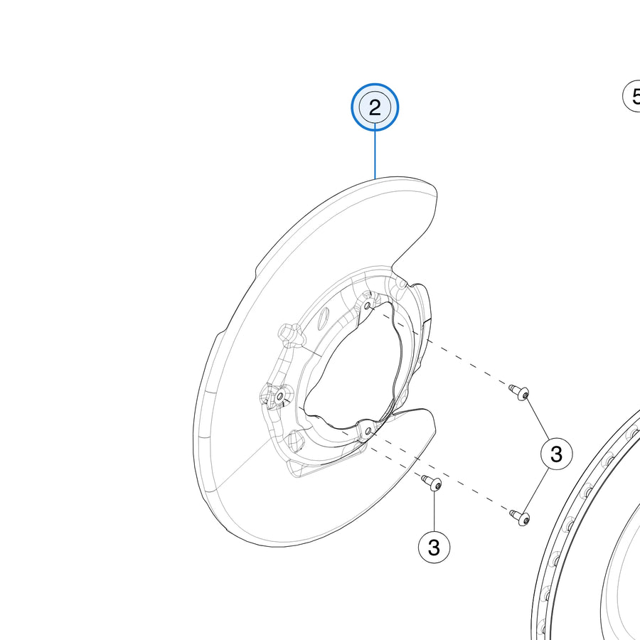 Front Brake Shield - Rear Wheel Drive for Tesla Model Y 1188653-00-A, 1188654-00-A - parts diagram