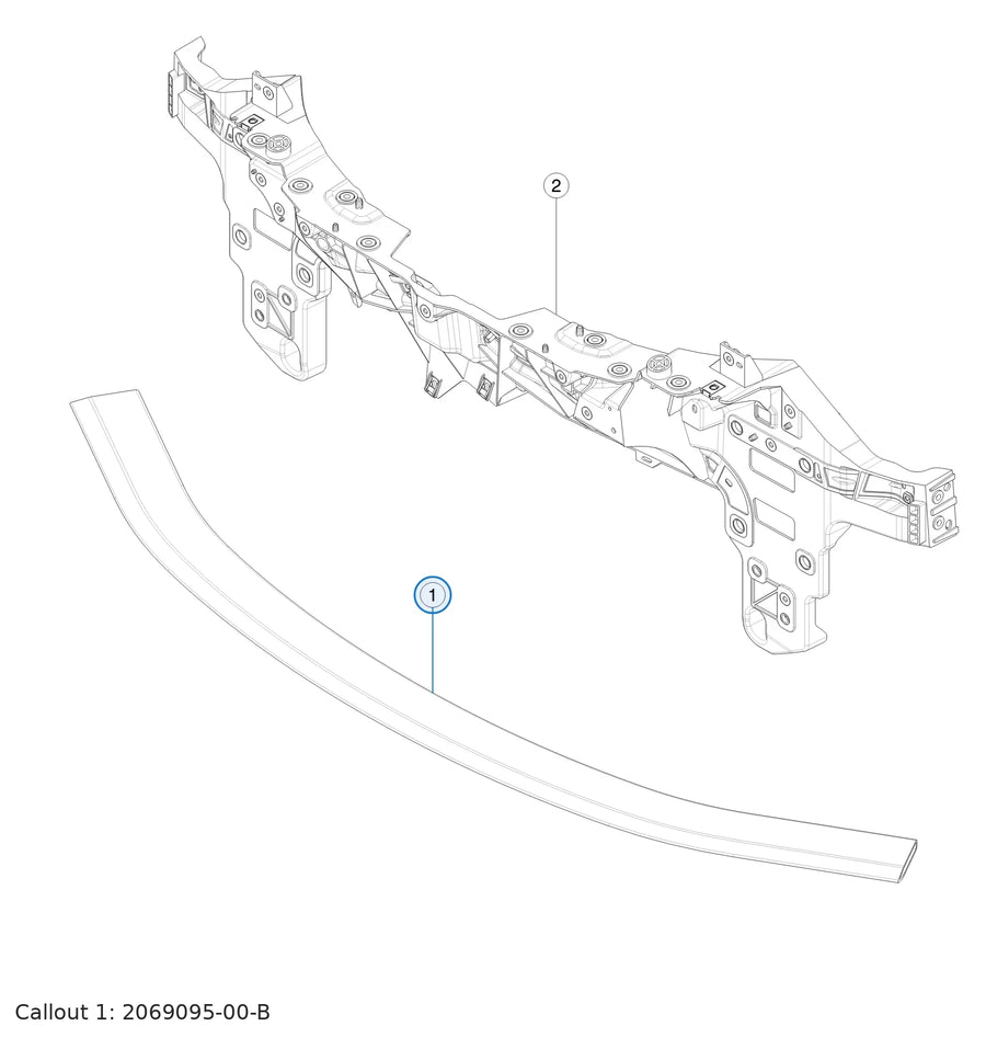 Aluminum Ankle Catcher Assembly, Plaid for Tesla Model S 2069095-00-B - parts diagram