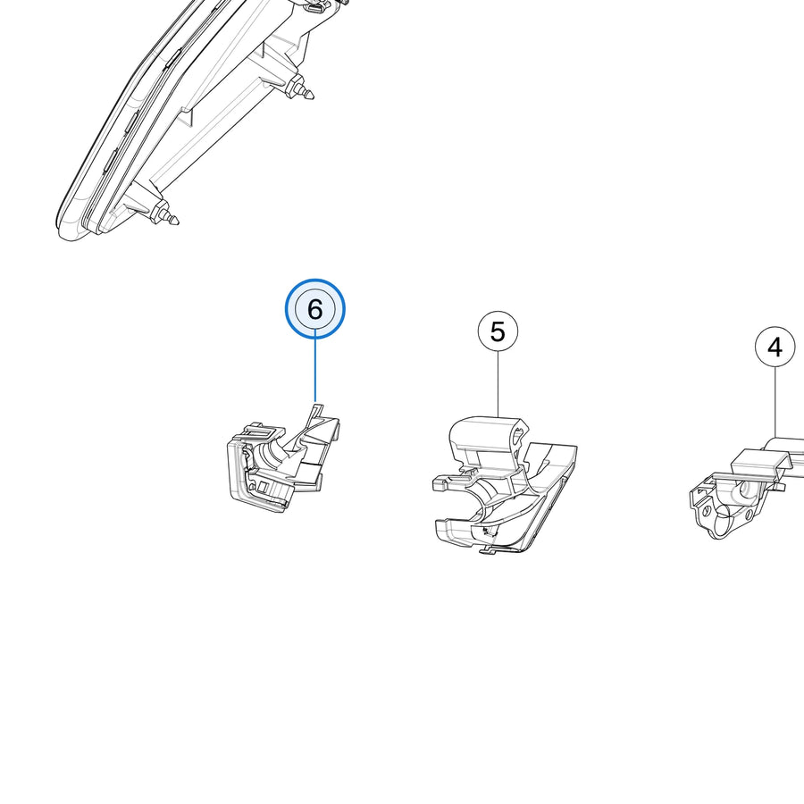 Charge Port Busbar Retainer Bracket, Top for Tesla Model 3, Model Y, Model S & Model X 1553666-00-C - parts diagram