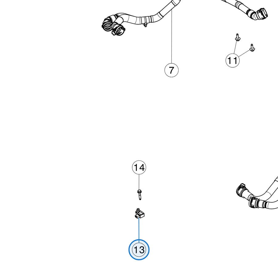 Fanless Cabin Temp Sensor for Tesla Model 3 2017-2023 1045664-04-E - parts diagram