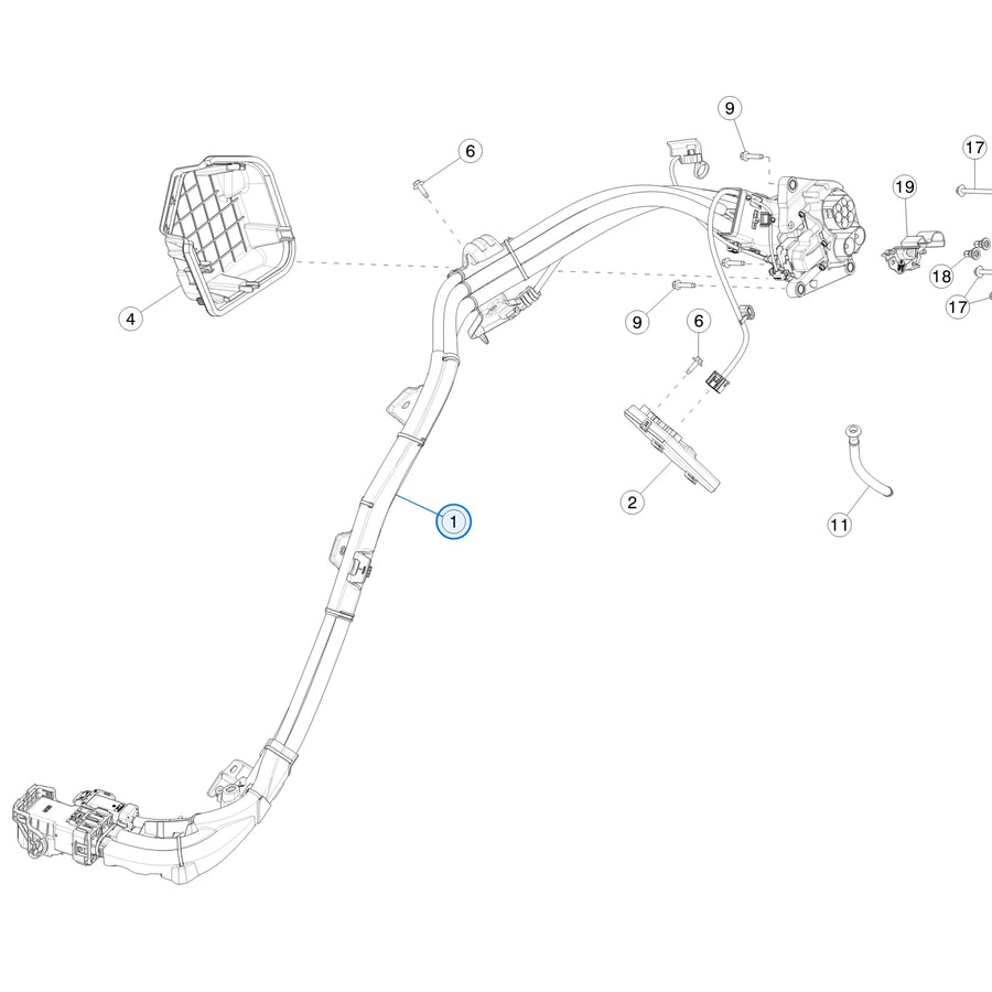 HV Harness, Inlet, IEC, CP for Tesla Model 3 1449495-20-E - parts diagram