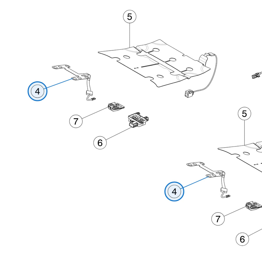 First Row Occupancy Sensor for Tesla Model 3 2017-2023, Model Y 2020-2025, Model S & Model X 1099592-00-F - parts diagram