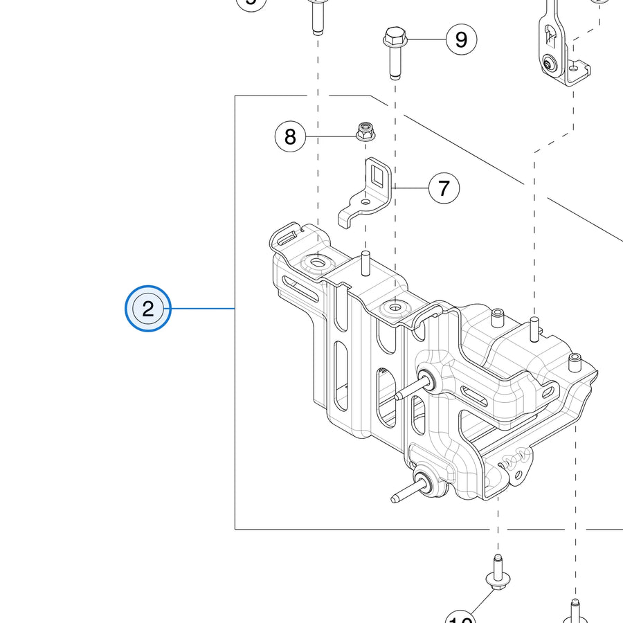 12V Battery Bracket Assembly for Tesla Model 3 2017-2023 1119120-00-D - parts diagram