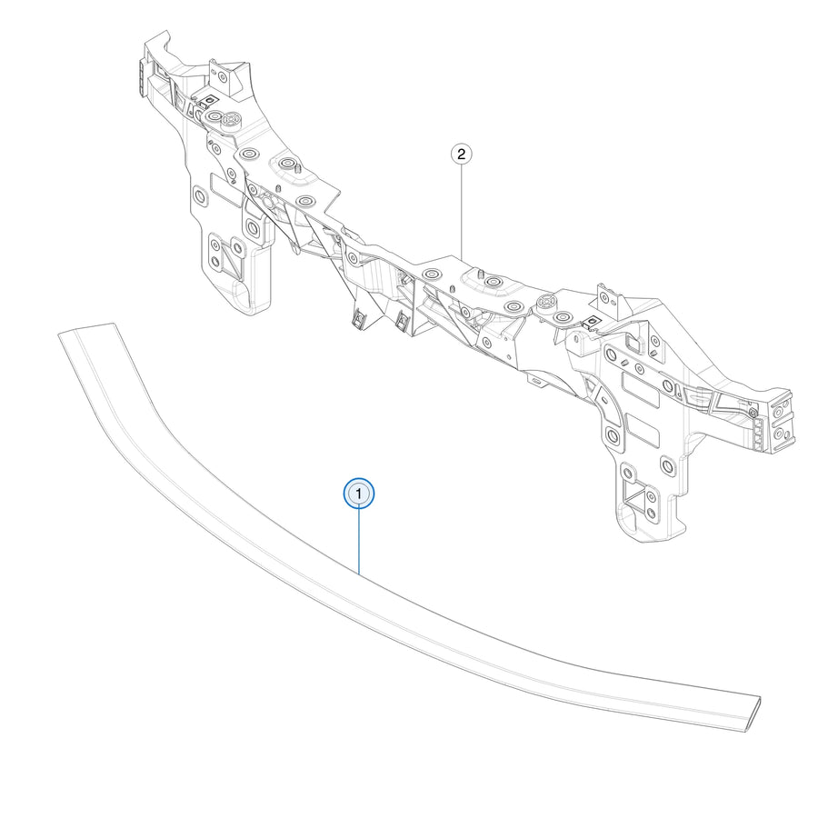 Ankle Catcher (Front Lower Reinforcement) for Tesla Model S 1683760-00-A - parts diagram