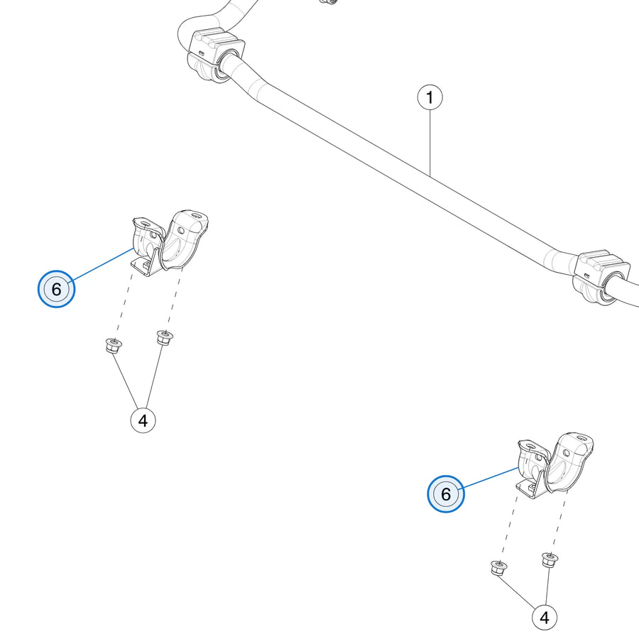 Front Stabar Bushing Bracket for Tesla Model 3 Highland 1344395-00-A - parts diagram