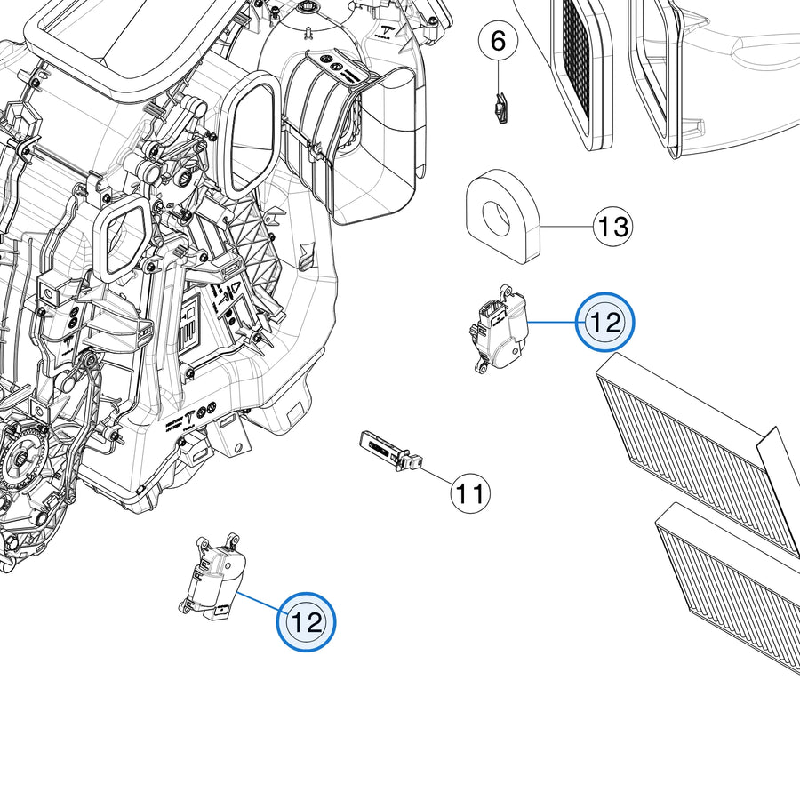HVAC, Actuator 320 Deg for Tesla Model 3 & Model Y 1500623-00-A - parts diagram