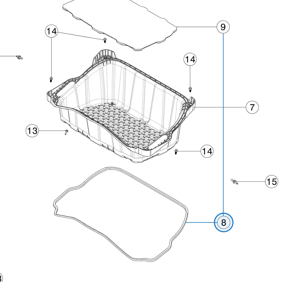 Trunk Foam Seal for Tesla Model Y 1508654-00-A - parts diagram