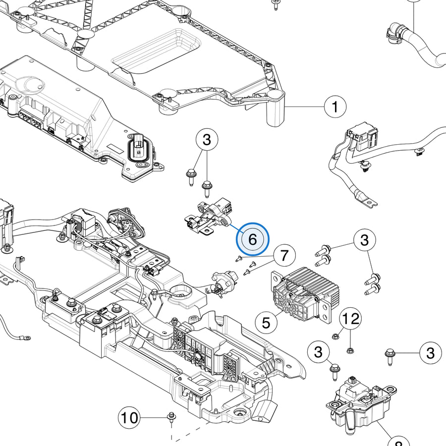 High Voltage Connector Carrier, 0 Degree, Drive Unit for Tesla Model Y 2020-2025, Model S & Model X 1567102-20-C / 1567102-30-B - parts diagram
