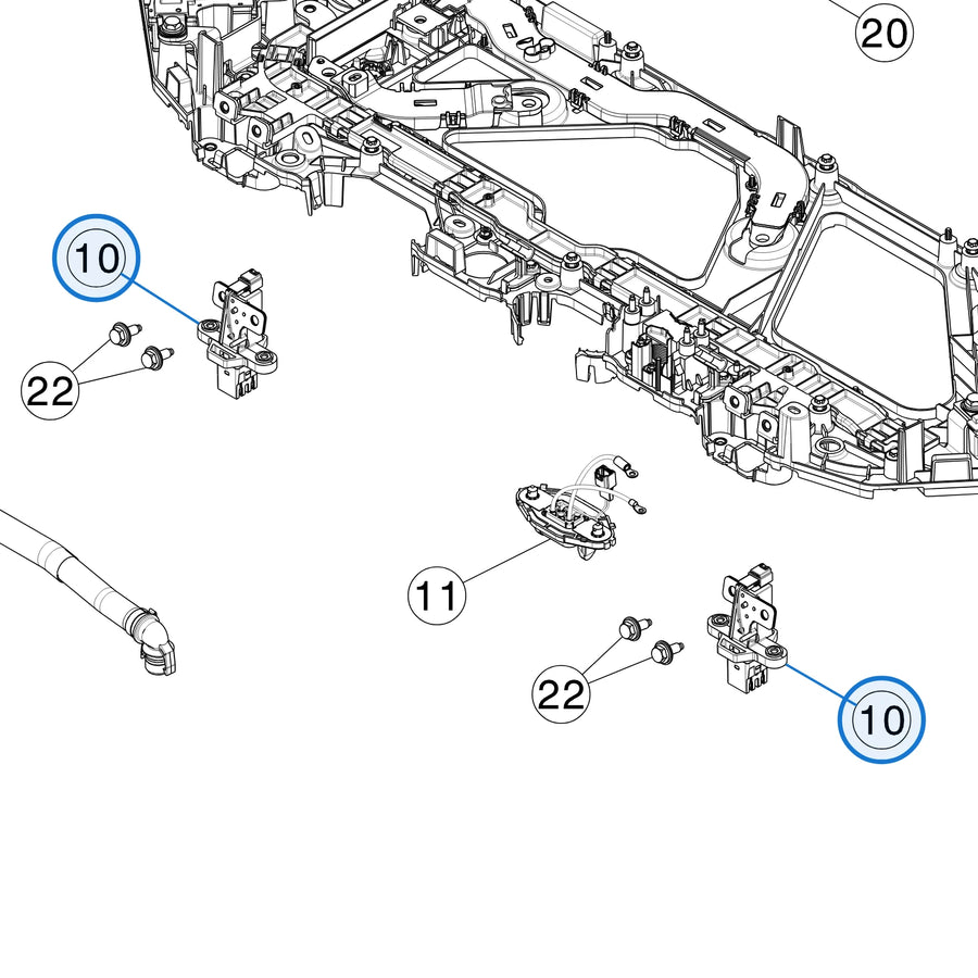 High Voltage Connector Carrier, 0 Degree, Drive Unit for Tesla Model Y 2020-2025, Model S & Model X 1567102-20-C / 1567102-30-B - parts diagram