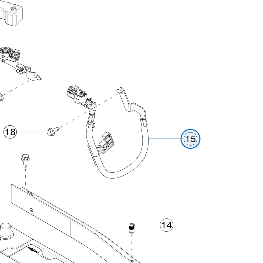 Front Control Chassis Ground Harness Assembly for Tesla Model 3 2017-2023 1582891-00-B - parts diagram
