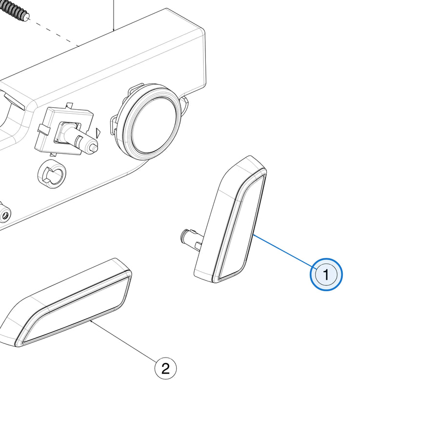 1st Row Seat Switch Button Recliner, Graphite for Tesla Model 3 Highland 1702555-01-A / 1702559-01-A - parts diagram