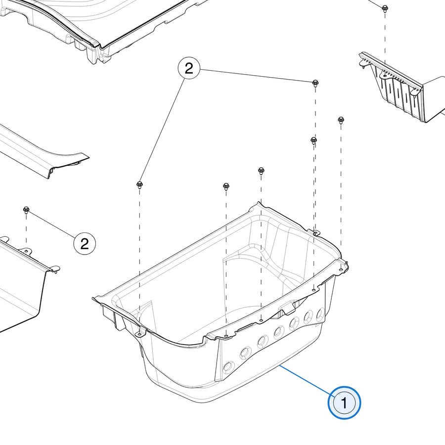 Trunk Tub for Tesla Model Y 1739980-00-A - parts diagram