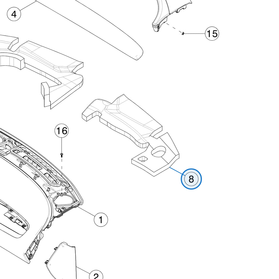 Instrument Panel, NVH Pad for Tesla Model 3 Highland 1811756-00-B / 1811755-00-B - parts diagram