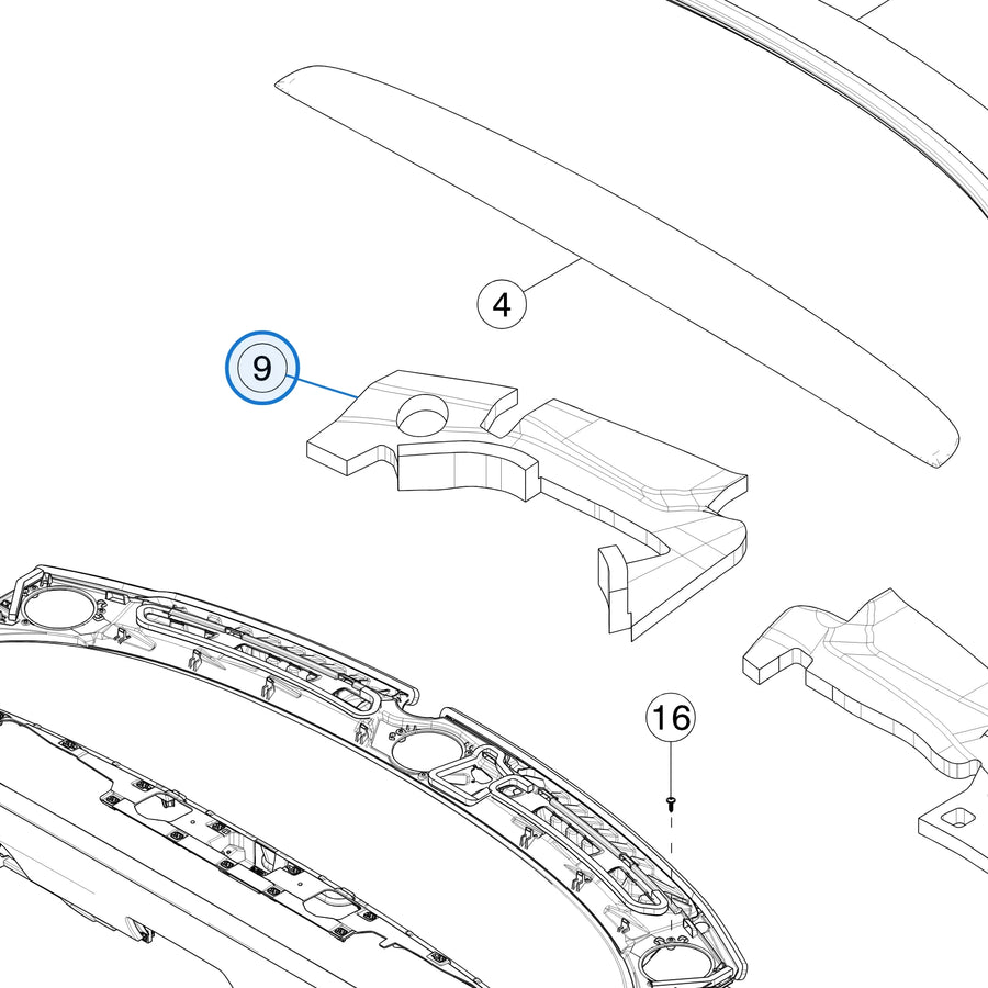 Instrument Panel, NVH Pad for Tesla Model 3 Highland 1811756-00-B / 1811755-00-B - parts diagram