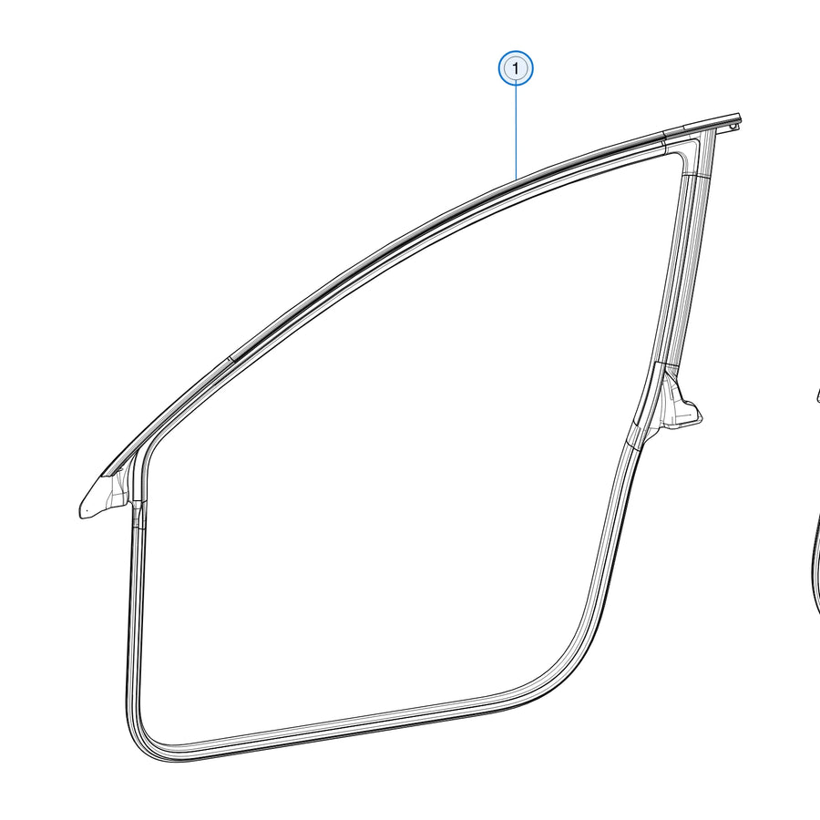 Front Door Primary Body Seal for Tesla Model 3 1090499-00-L, 1090500-00-L - parts diagram