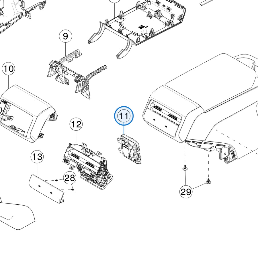Assembly - USB Hub for Tesla Model 3 and Model Y 1656787-30-A - parts diagram (Model Y Feb 2025, 1855541-40-F)