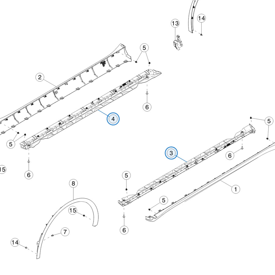 Rocker Carrier Assembly for Tesla Model Y Juniper 1932566-00-B, 1932565-00-B - parts diagram