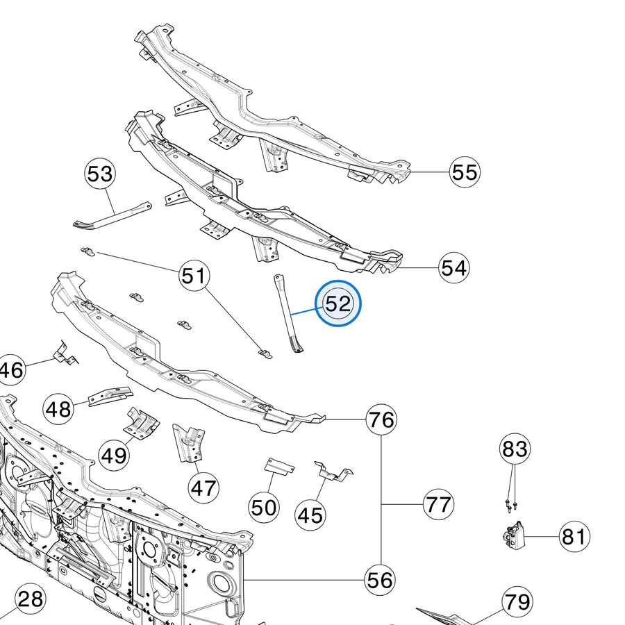 Wiper Bracket Pencil Brace for Tesla Model Y Juniper 1997913-00-C / 1997914-00-C - parts diagram