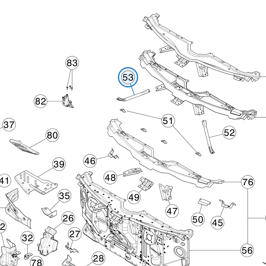 Wiper Bracket Pencil Brace for Tesla Model Y Juniper 1997913-00-C / 1997914-00-C - parts diagram