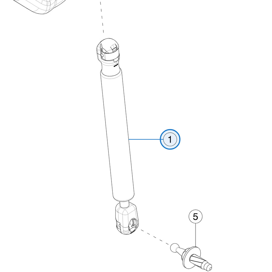 Hood Strut for Tesla Model Y 1505547-00-A - parts diagram