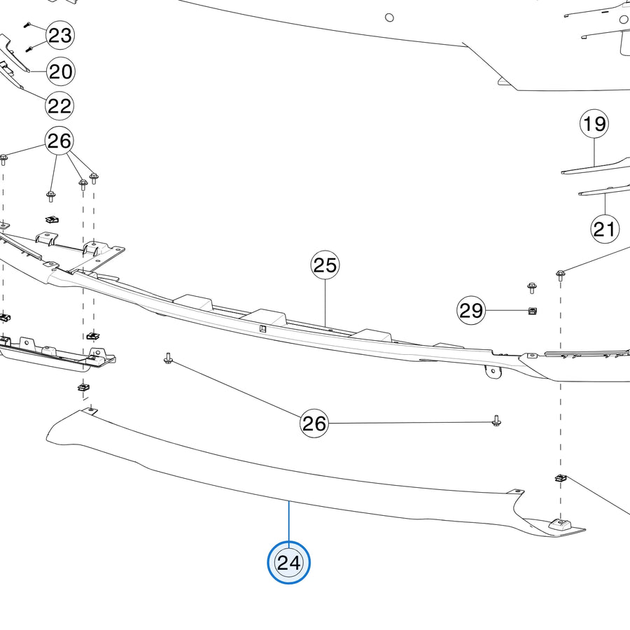 Front Skid Plate Assembly for Tesla Model X 1050421-00-D - parts diagram