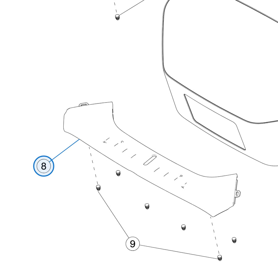 Front Frunk Apron for Tesla Model S 1564263-00-C - parts diagram