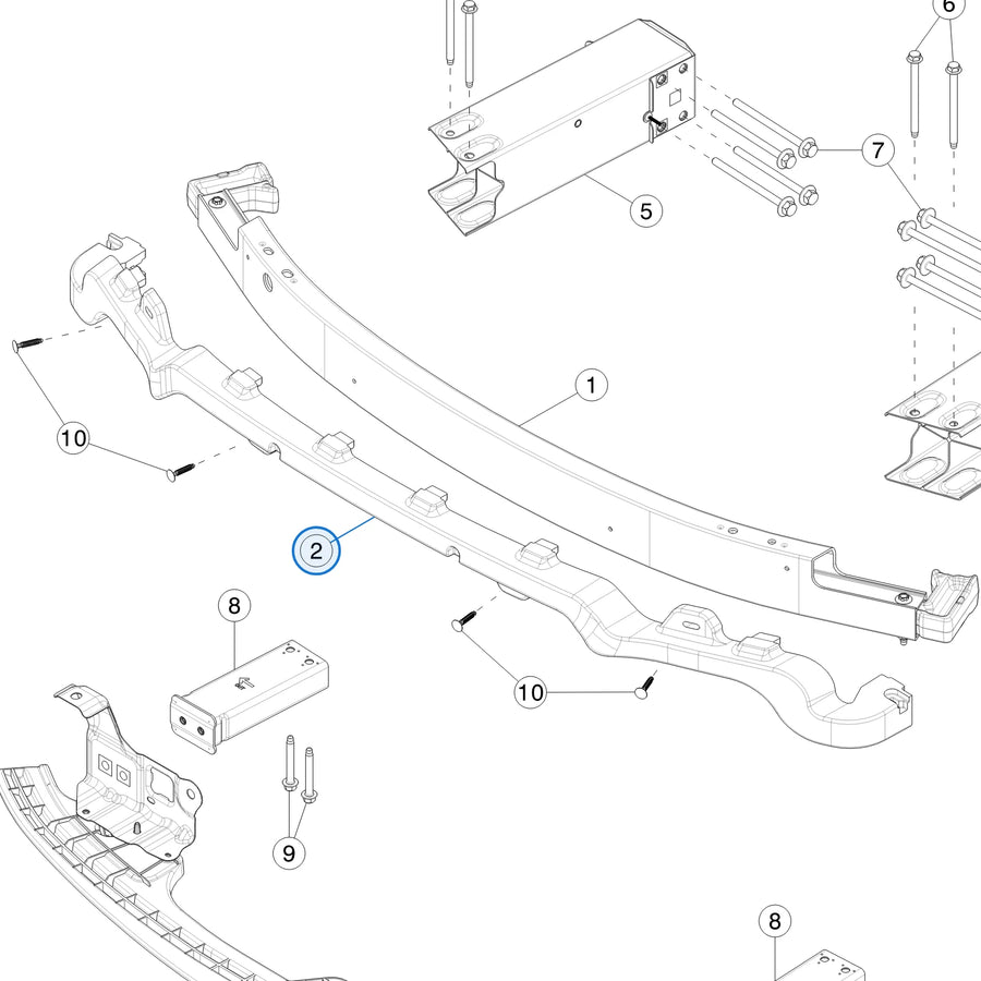 Front Bumper Beam Foam for Tesla Model Y Juniper 1997925-00-E - parts diagram