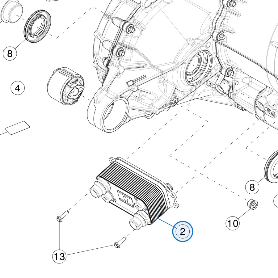 Heat Exchanger 4DU for Tesla Model 3 & Model Y & Cybertruck 1631640-00-B - parts diagram