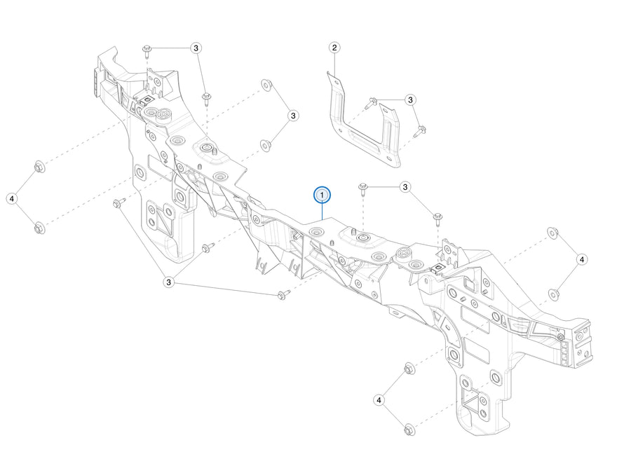 Front End Carrier Assembly (Radiator Support) for Tesla Model X 1610729-00-B - parts diagram