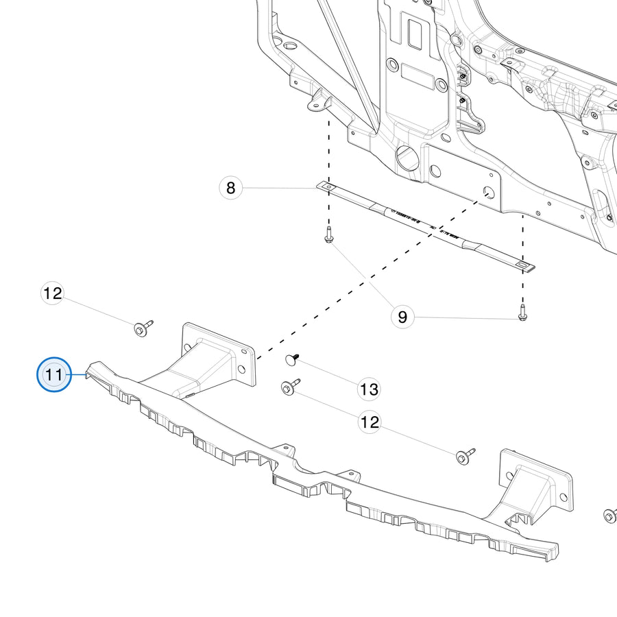 Front Lower Reinforcement (Ankle Catcher) for Tesla Model S 1056837-00-D - parts diagram