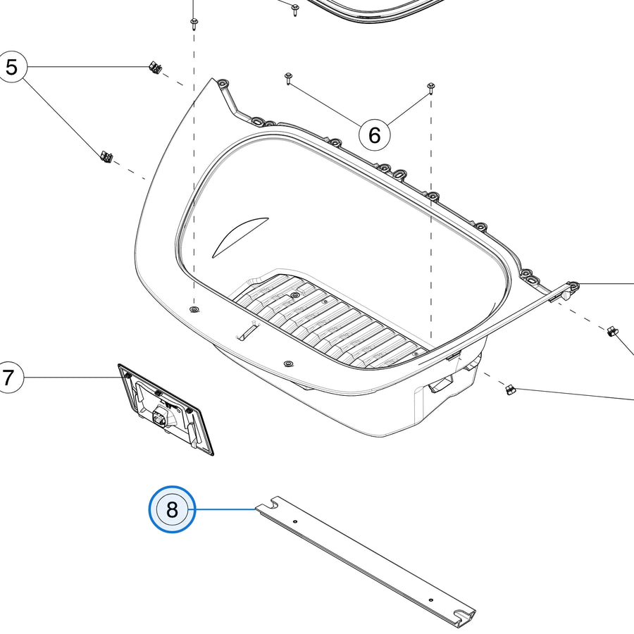 Frunk Support Beam Assembly for Tesla Model Y 1667529-00-A - parts diagram