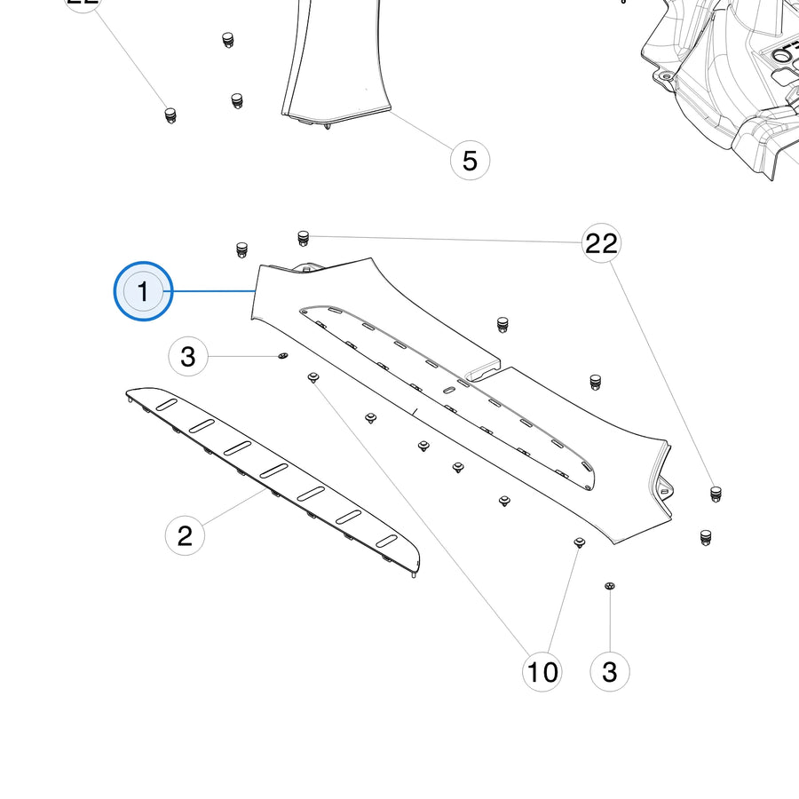 Frunk Apron, Front for Tesla Model X 1036234-00-H - parts diagram