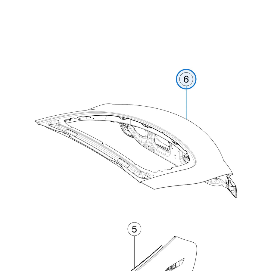 Liftgate for Tesla Model S 1671406-E0-A - parts diagram