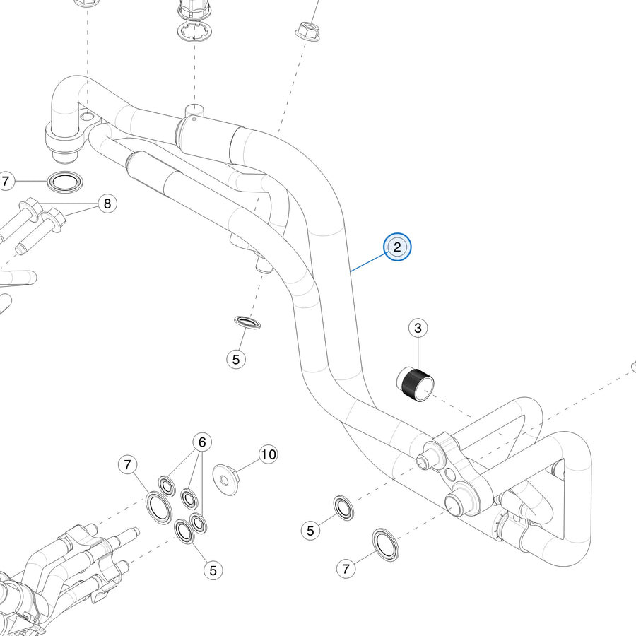 Tesla parts diagram: Air Conditioning Pipes and Hoses (callout 2)