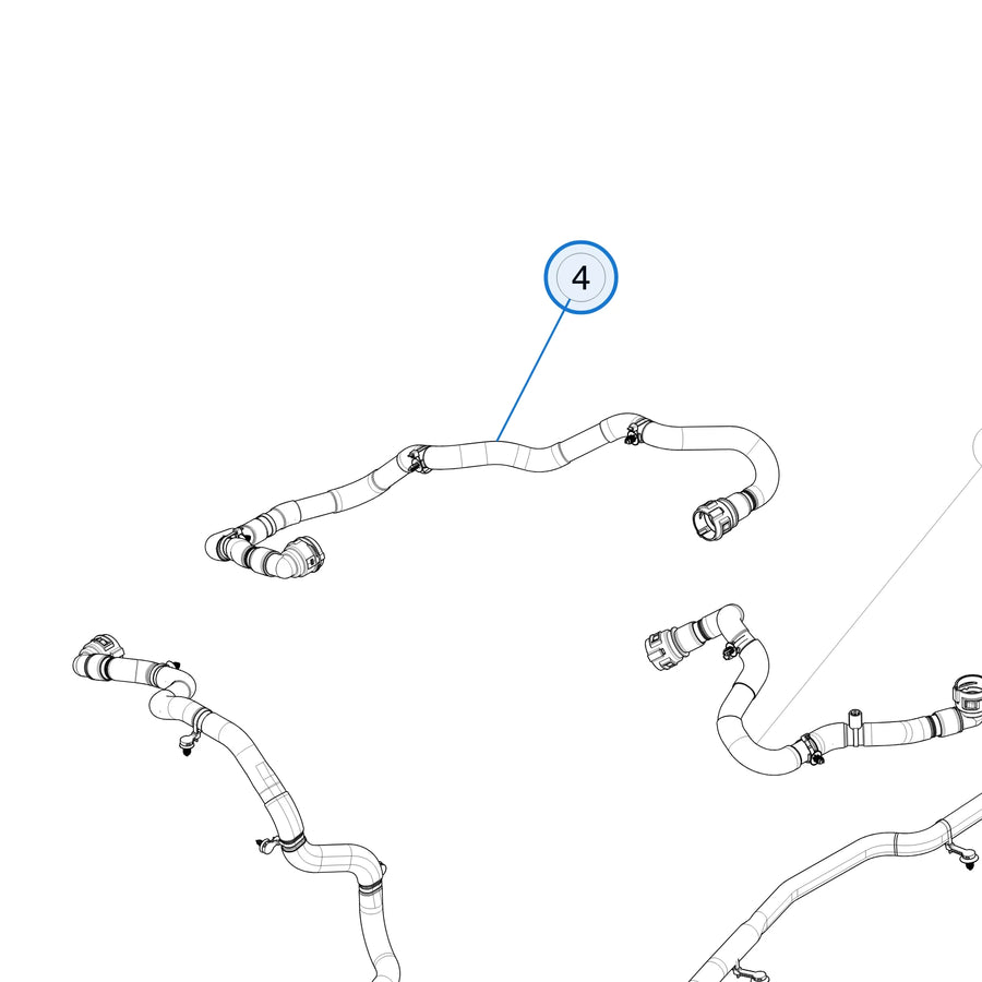 Tesla parts diagram: Cooling System - Rear - Small Rear Drive Unit (callout 4)