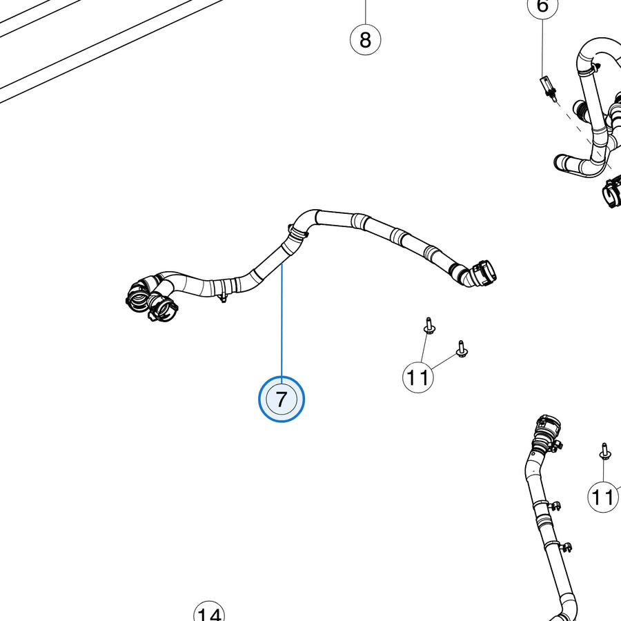 Tesla parts diagram: Cooling System - Front (callout 7)