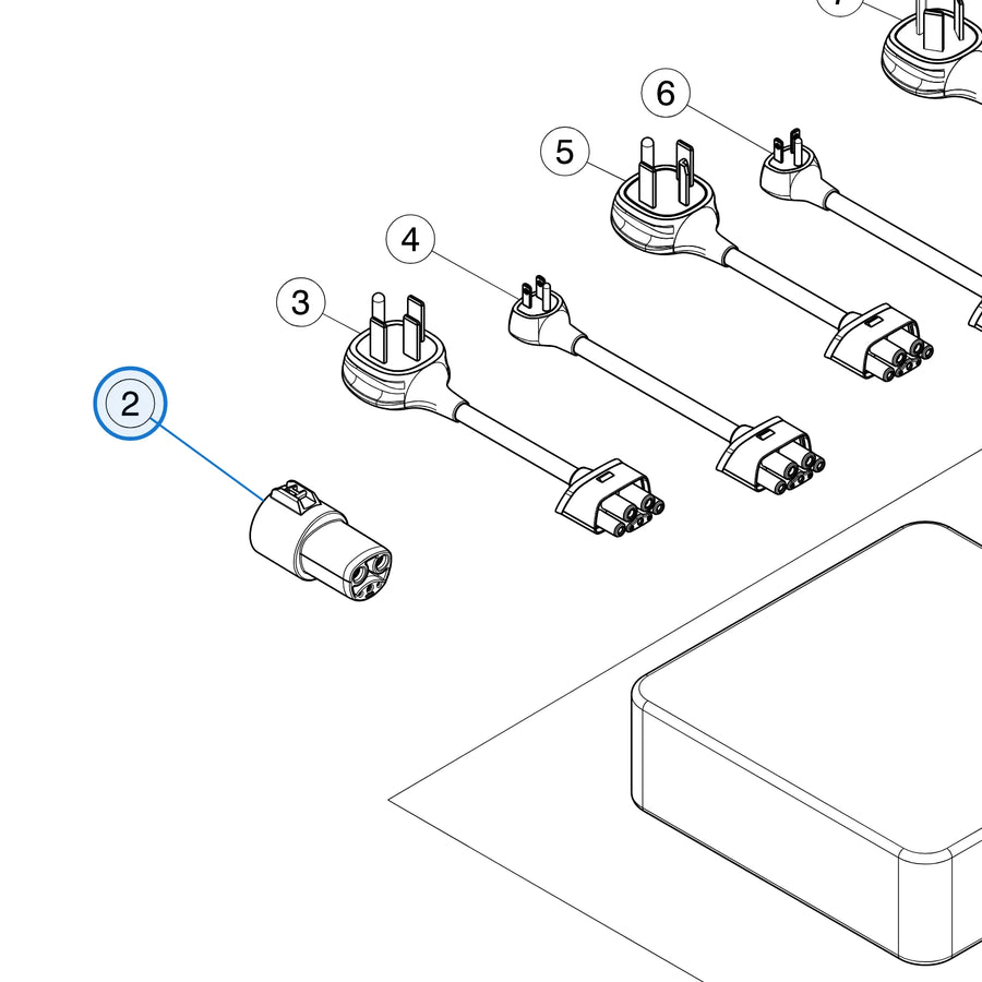 J1772 Adapter Assembly for Tesla Model Y 2020-2025 1067348-00-C - parts diagram