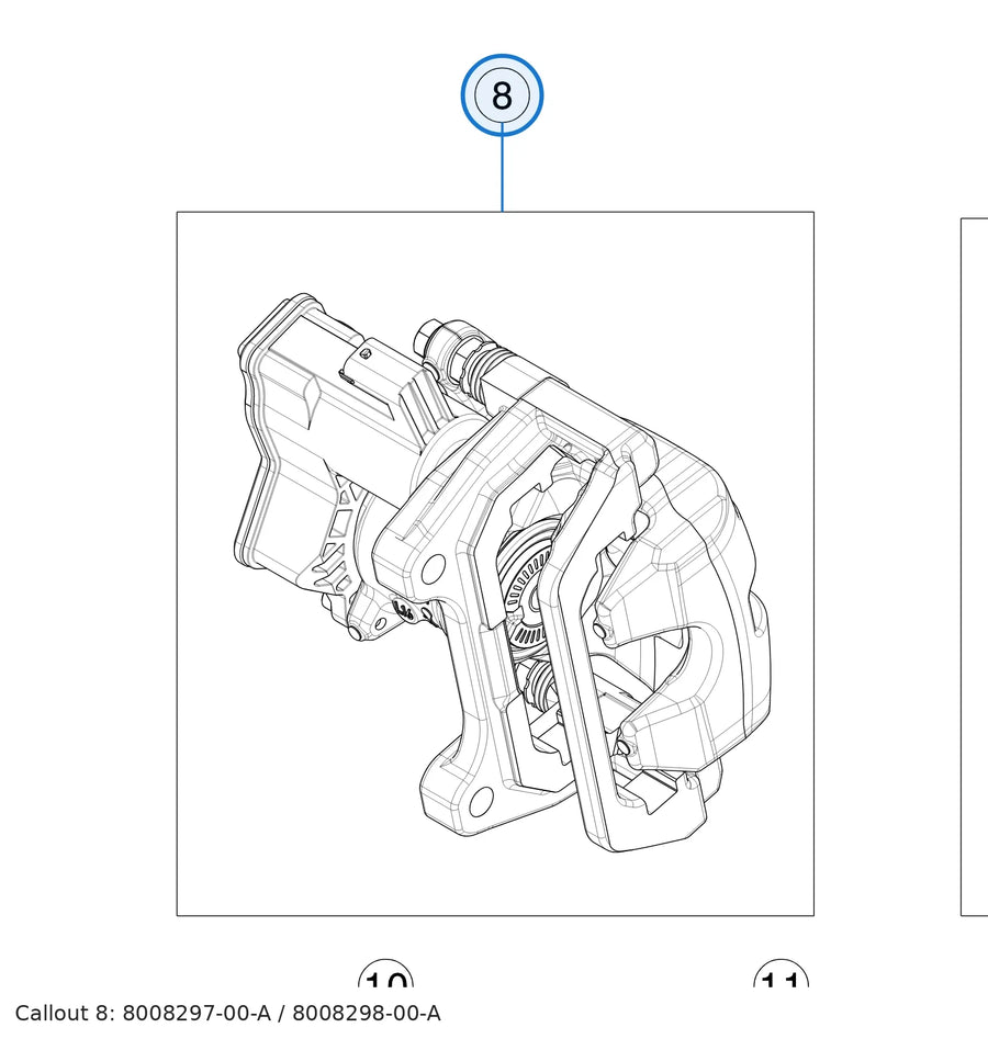 Rear Brake Caliper Kit Without Pad for Tesla Model 3 Highland 8008297-00-A, 8008298-00-A - parts diagram