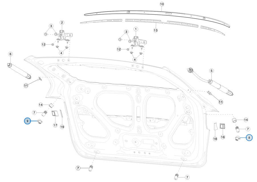 Chuck Block for Tesla Model Y 2020-2025 1507940-00-C, 1507942-00-C - parts diagram