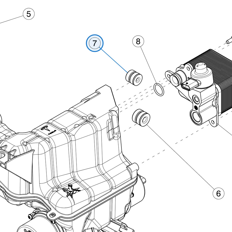Tight Fit Isolator, Superbottle for Tesla Model 3 2017-2023 1110861-00-A - parts diagram