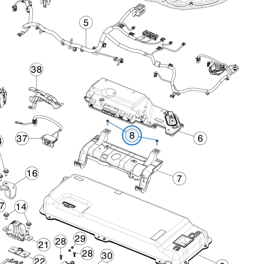 Cover, AC Inlet Terminal, 1PH, M3 for Tesla Model 3 2017-2023 & Model Y 2020-2025 1110932-00-A - parts diagram