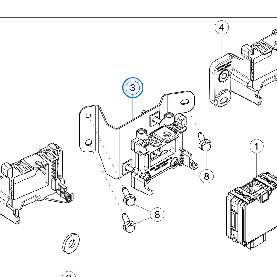 Controller Radar Bracket for Tesla Model X 1047096-00-G - parts diagram