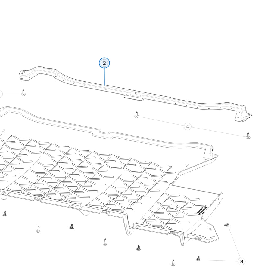 Insert, Mid Aeroshield for Tesla Model X 1010332-00-B - parts diagram