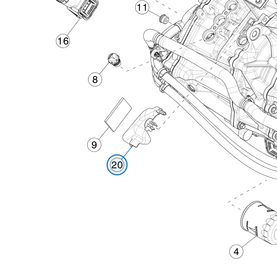 Umbrella Cover for Tesla Model S & Model X 1691720-00-B - parts diagram