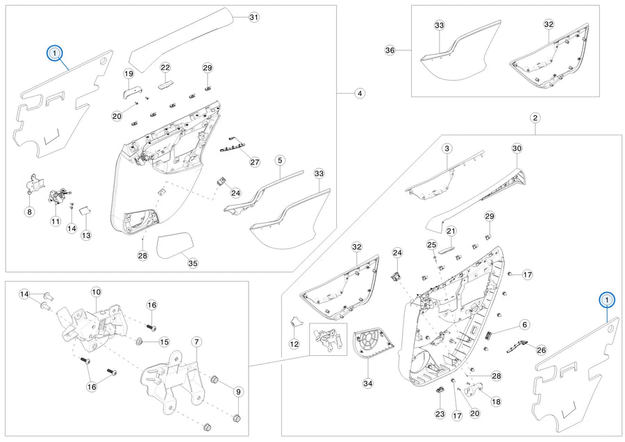 Acoustic Insulator, Rear for Tesla Model S 1008133-00-D - parts diagram