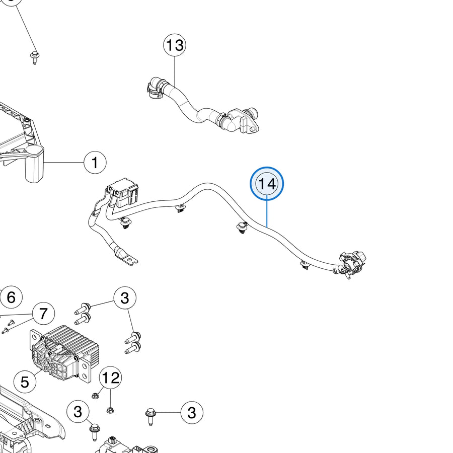 Assembly Cable Low Voltage DC-PCS for Tesla Model S & Model X 1616130-10-E - parts diagram