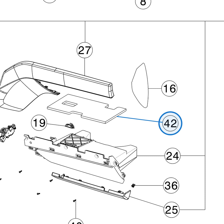 Noise Vibration Harshness Glove Box for Tesla Model S 1009475-00-C - parts diagram