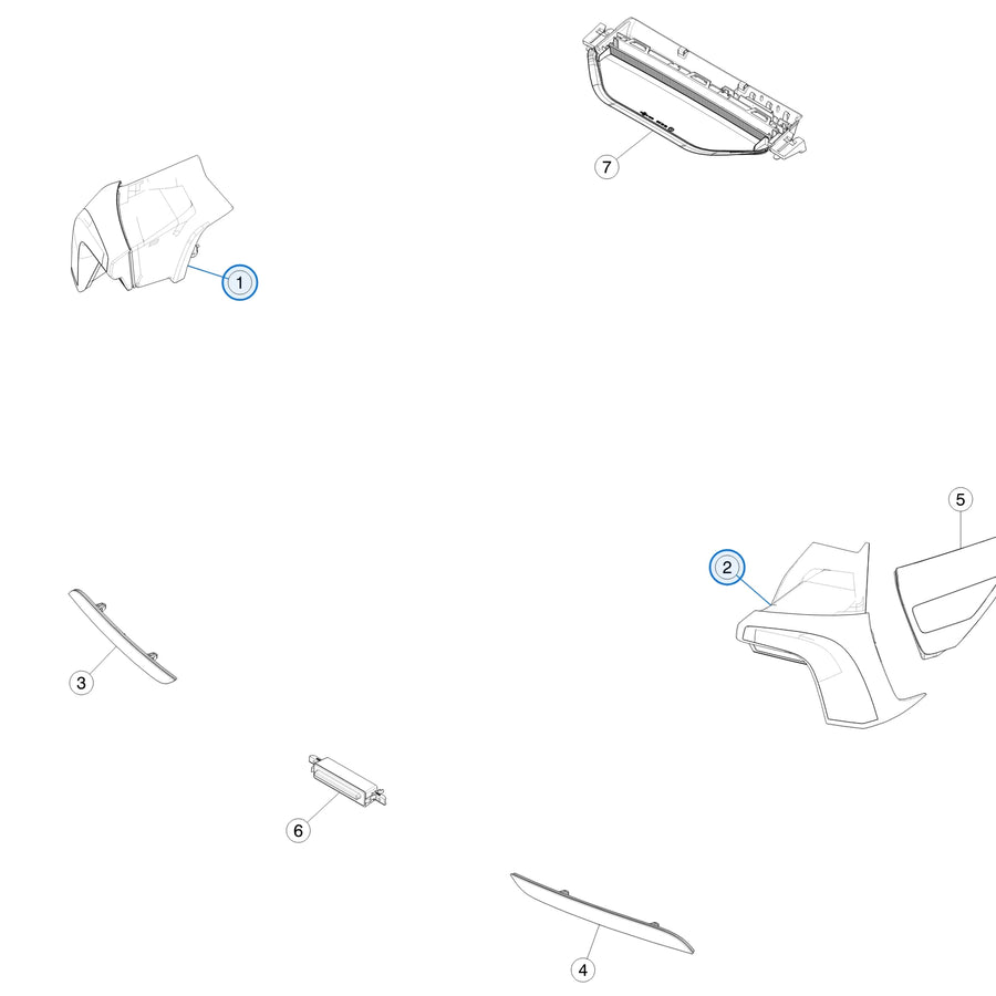 Bodyside Lamp, ECE for Tesla Model Y Juniper 2074469-00-E, 2074470-00-E - parts diagram