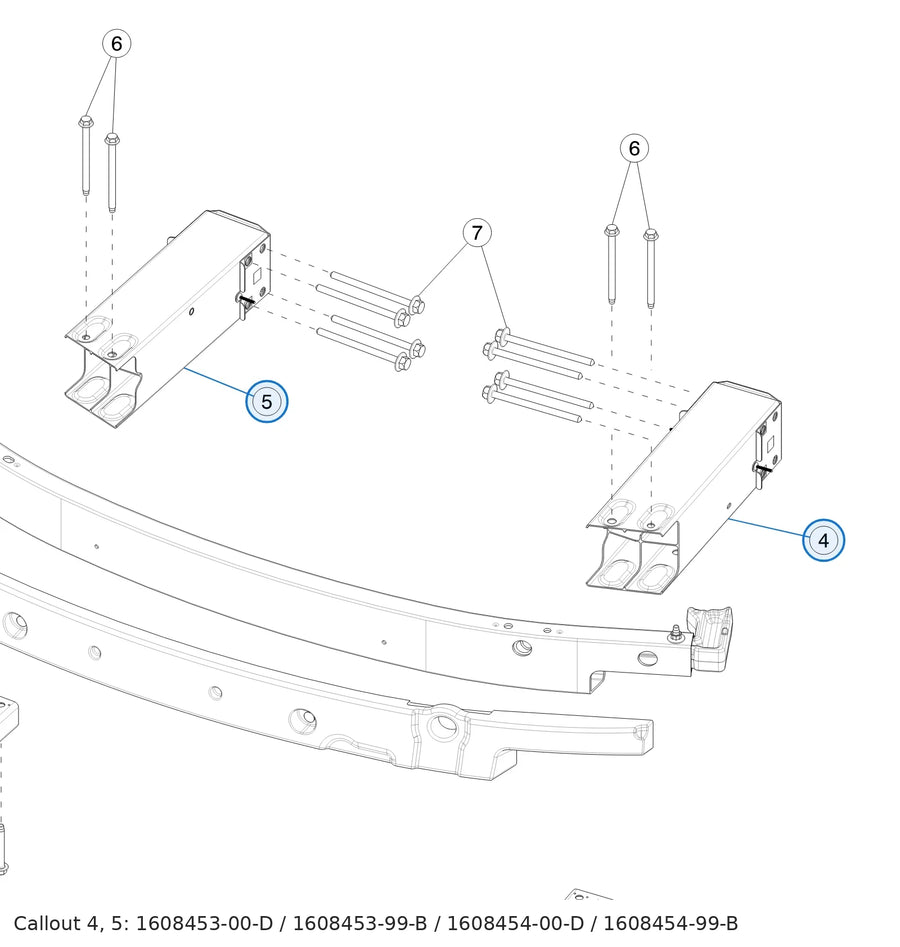 Assembly, Crush Can, Cast Front Underbody for Tesla Model Y 2020-2025 1608453-00-D, 1608454-00-D - parts diagram